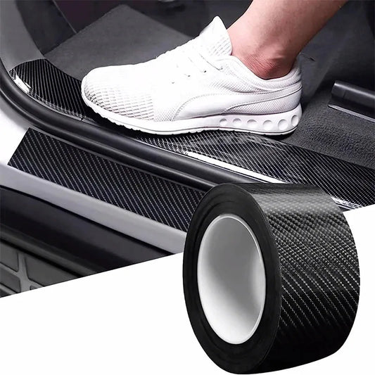 3D Carbon Fiber Car Door Sill Protector - Anti-Scratch Bumper Film