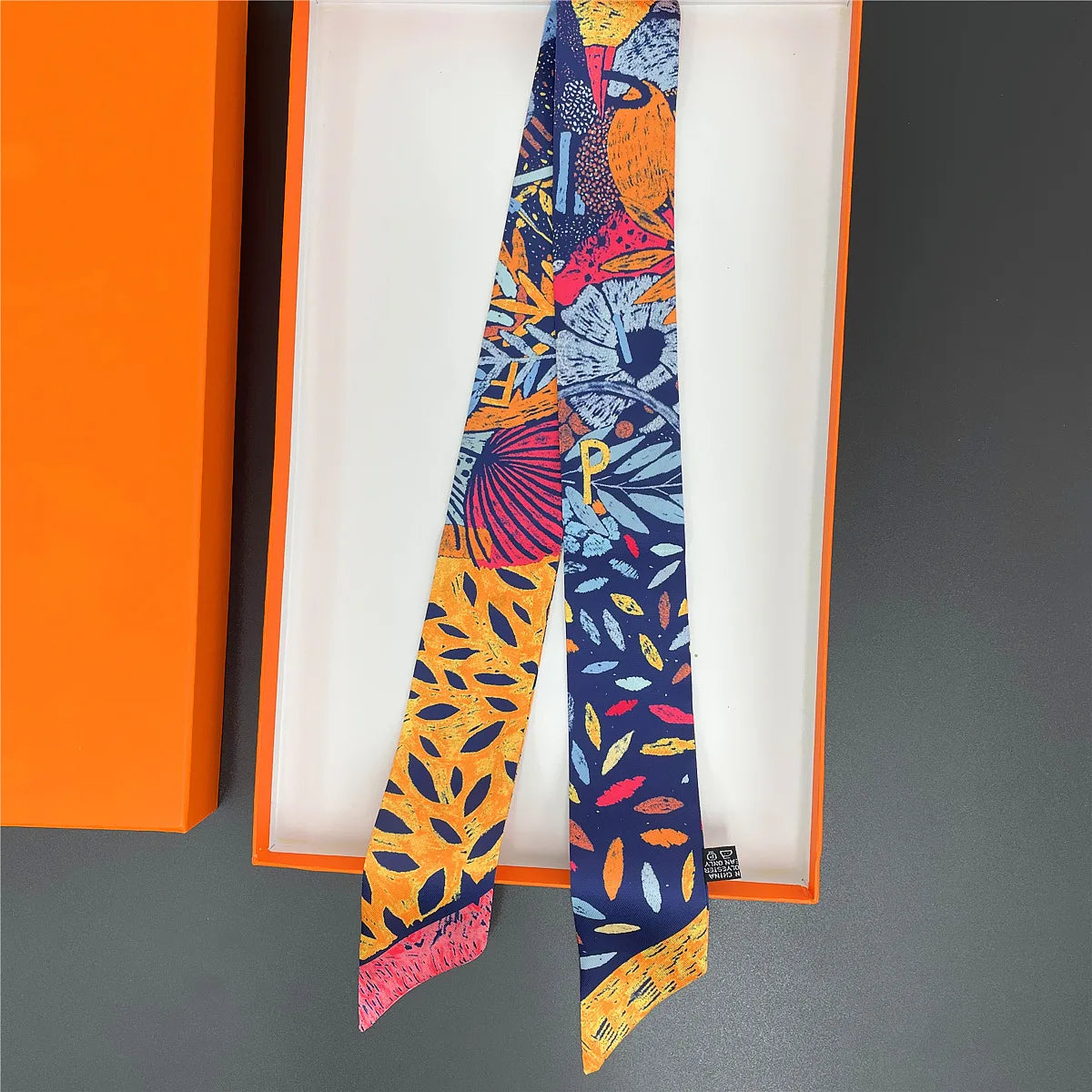 Women's Long Skinny Ribbon Scarf - Printed Hair Tie & Bag Band - photo 17