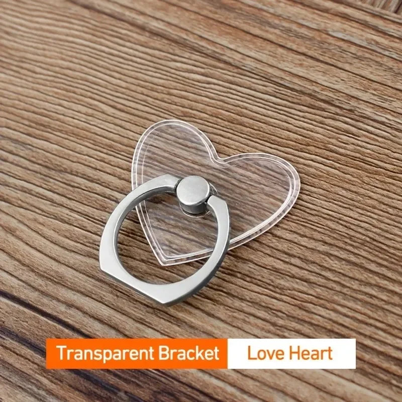 Transparent Cute Cat Phone Ring Holder – Foldable 360° Rotating Stand | Universal Smartphone Accessory