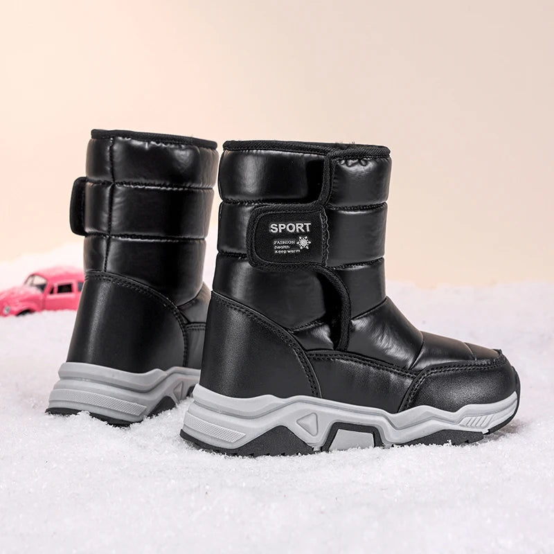 Kids High-Top Snow Boots - Plush Lined Winter Ankle Boots - photo 3