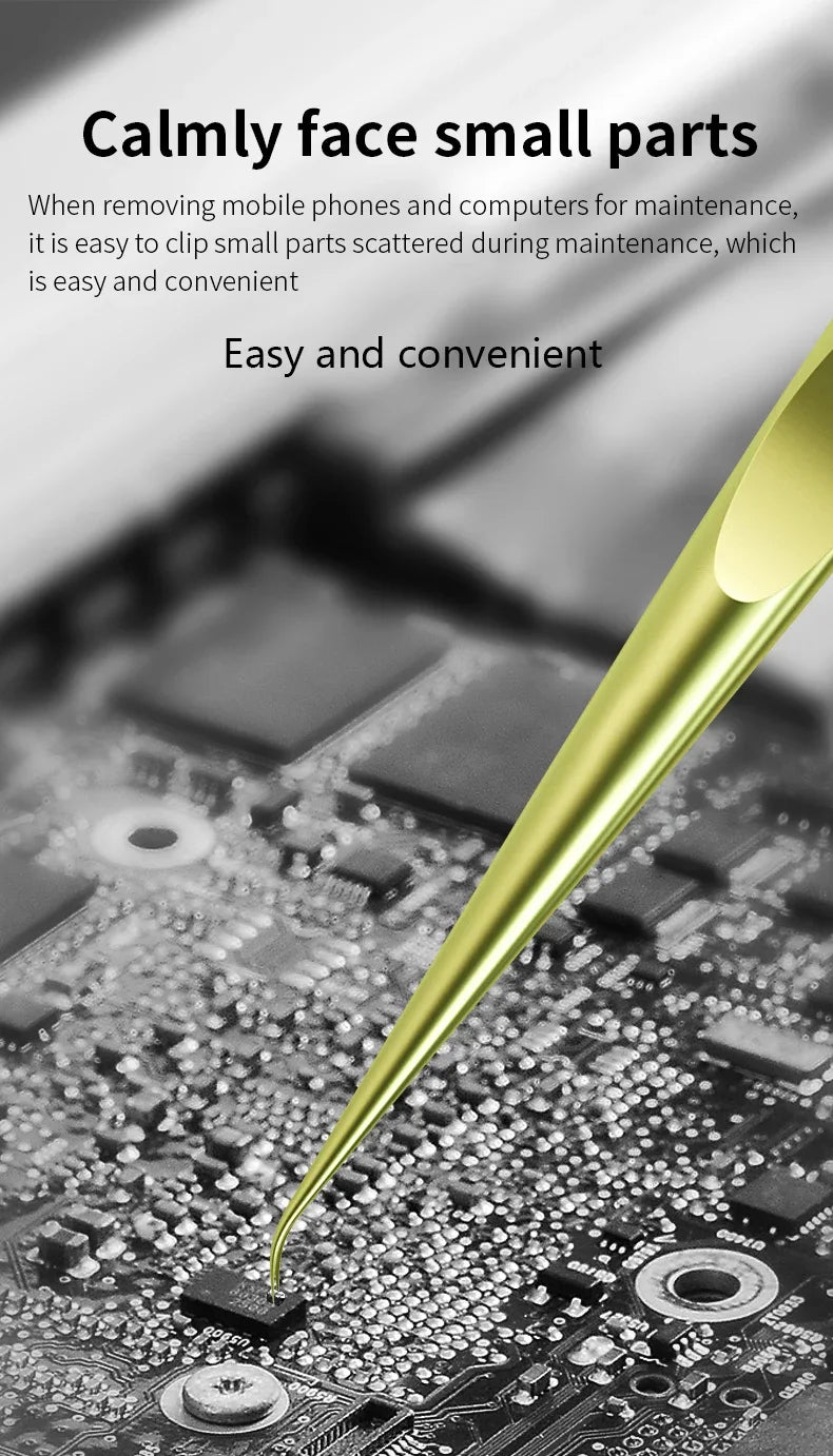 MaAnt TA-1 TA-2 High-Precision Titanium Alloy Tweezers Stainless Steel Phone Mainboard Copper Wire Repair Non-Magnetic Forceps