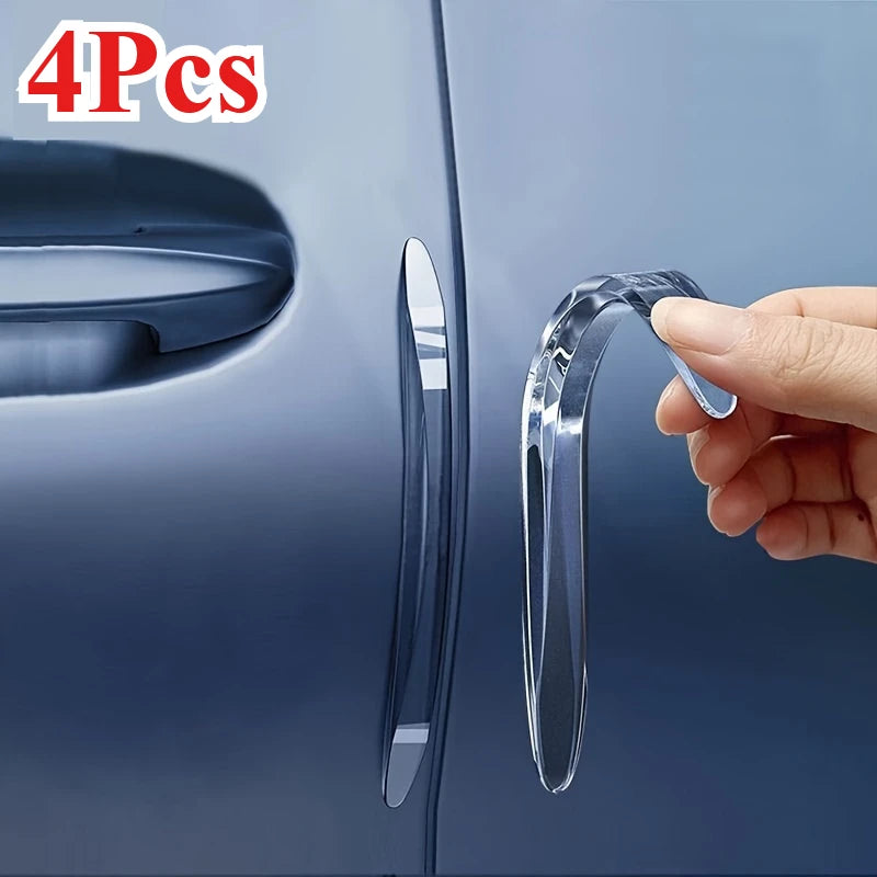 4Pcs Universal Car Door Bumper Edge Protection Strip Stickers Rearview Mirror Protection Car Sticker Strip Anti-collision Strips