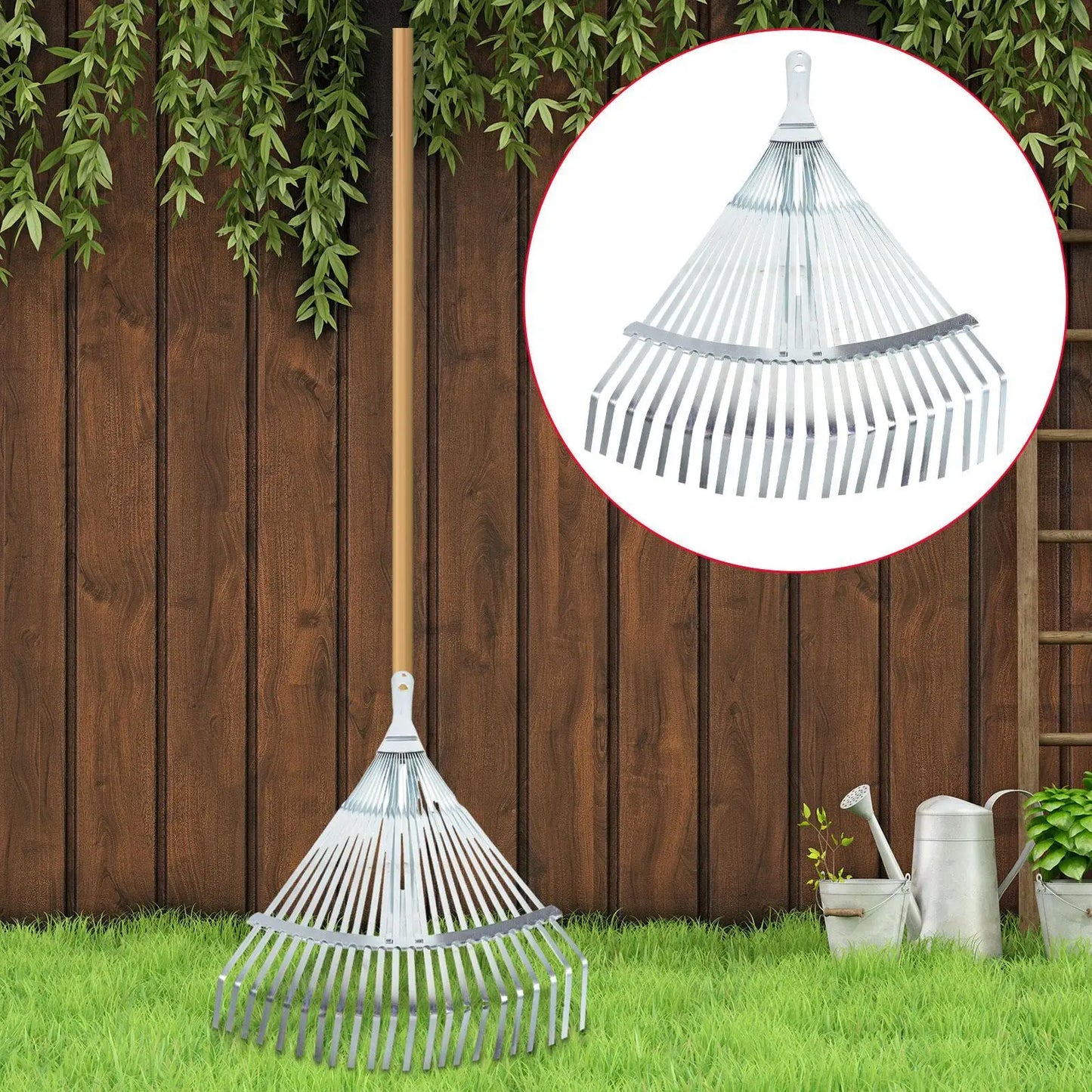 Telescopic Garden Leaf Rake – Adjustable Extendable Metal Rake for Leaves & Lawn Cleaning