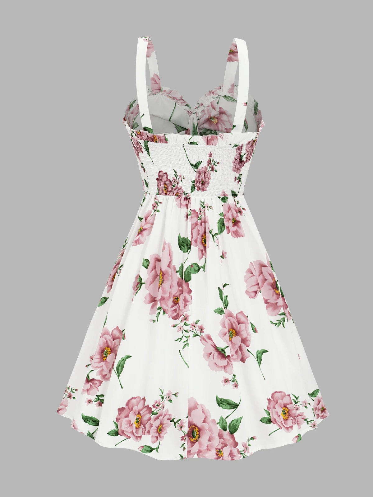 Dressfo 2026 Women's Floral Print Vacation Sundress Garden Party Dress Summer Ruffled Bowknot Mini Dress Vestidos
