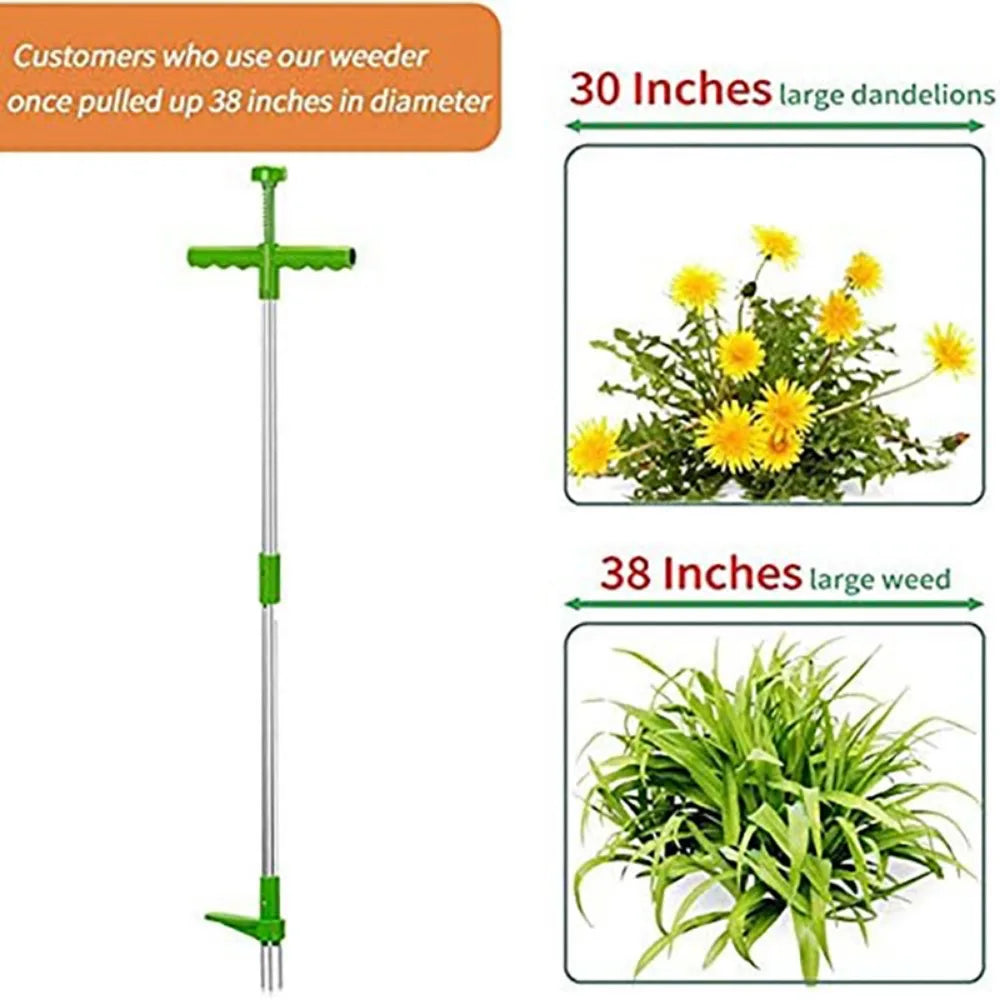 Stand-Up Weed Puller — Long-Handle Root Grabber for Dandelions & Weeds