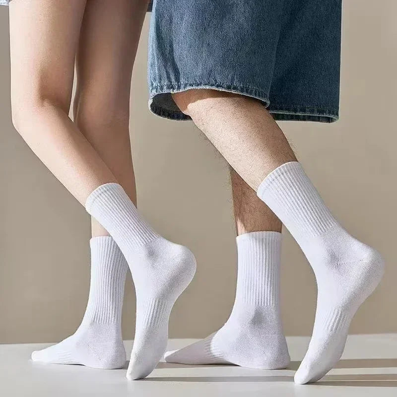 Men's Cotton Crew Socks — White, 1 & 10-Pair Packs, Plus Size