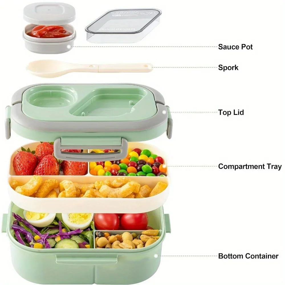 Adult Bento Lunch Box - 40oz 4 Compartment Meal Prep Box - photo 2