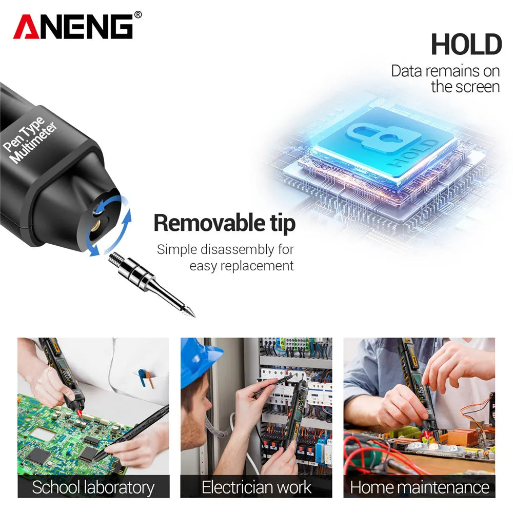 ANENG A3006A Digital Pen Multimeter 4000Counts AC/DC Voltage Non-contact Inductive Electricity Hz Diode Resistance Tester Tools