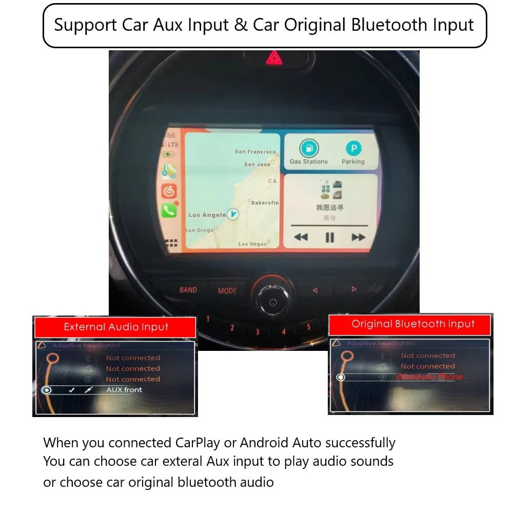 Wireless CarPlay Android Auto Interface for BMW Mini R55 R56 R57 R58 R60 R61 F54 F55 F56 Clubman Countryman Hardtop Cooper