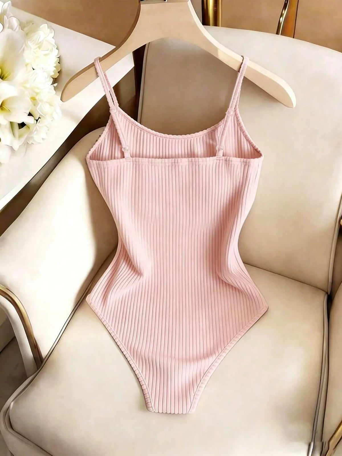 Women's spaghetti strap basic bodysuit — view 20 of 36