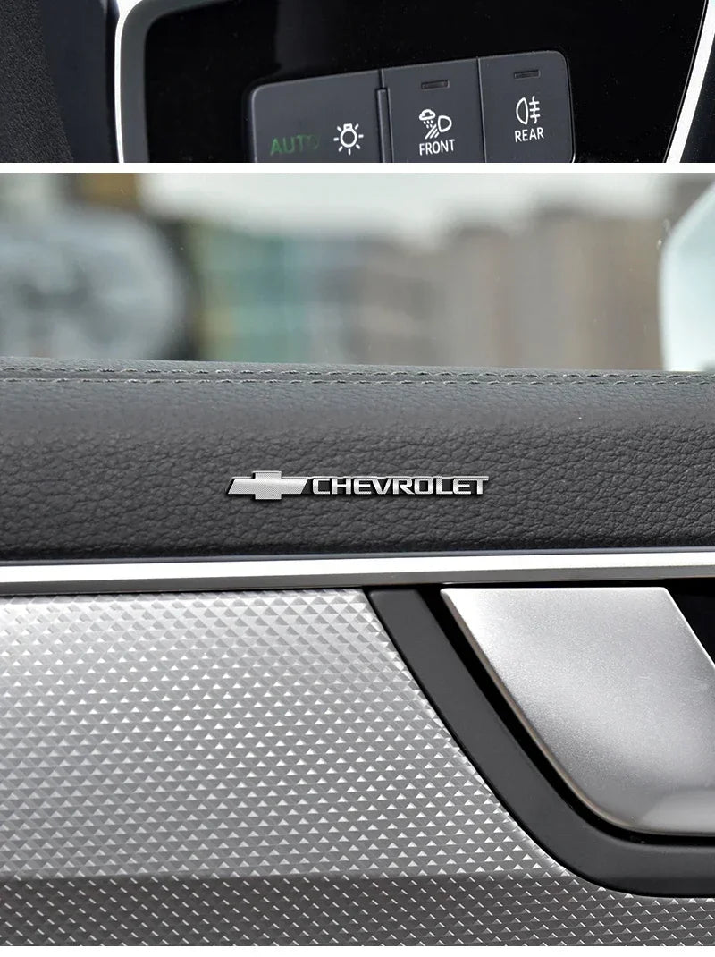 Chevrolet 3D Aluminum Sticker Decal Fit For Chevrolet Silverado Impala Malibu Equinox Cruze Camaro Blazer Spark Aveo TrailBlazer