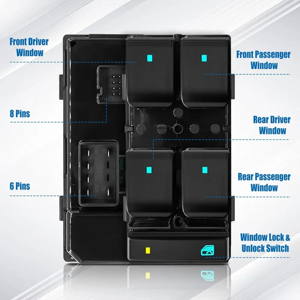 Car Accessories 4pcs Power Window Switch Compatible with Buick Tahoe Chevy Silverado Traverse HHR GMC Sierra 1500 2500HD 3500HD