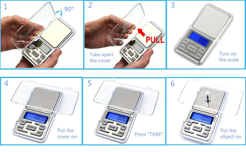 High Precision Mini Pocket Scale 500g/0.1g, Portable Digital Jewelry Scale, Accurate Small LCD Weighing Device for Easy Carry