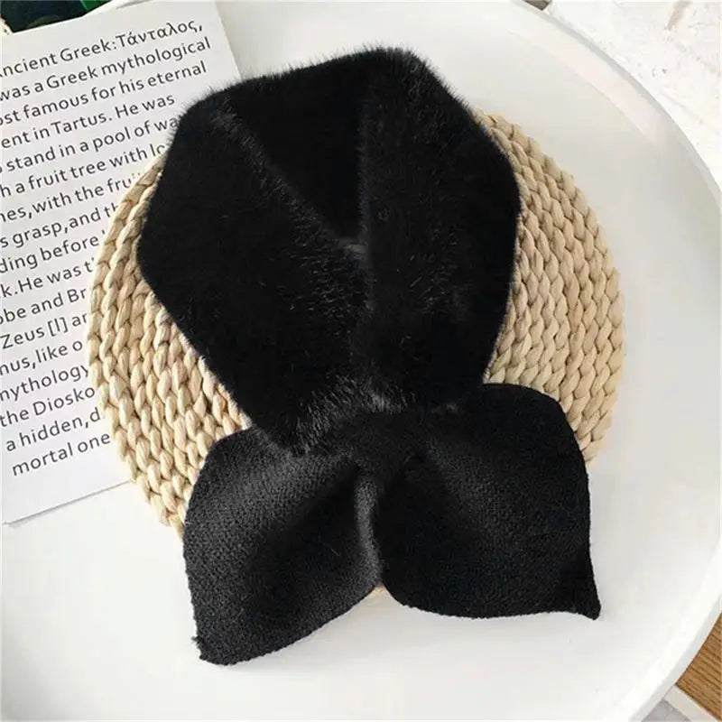 Women's Cross Strap Knit Neck Scarf - Soft Short Winter Scarf - photo 6