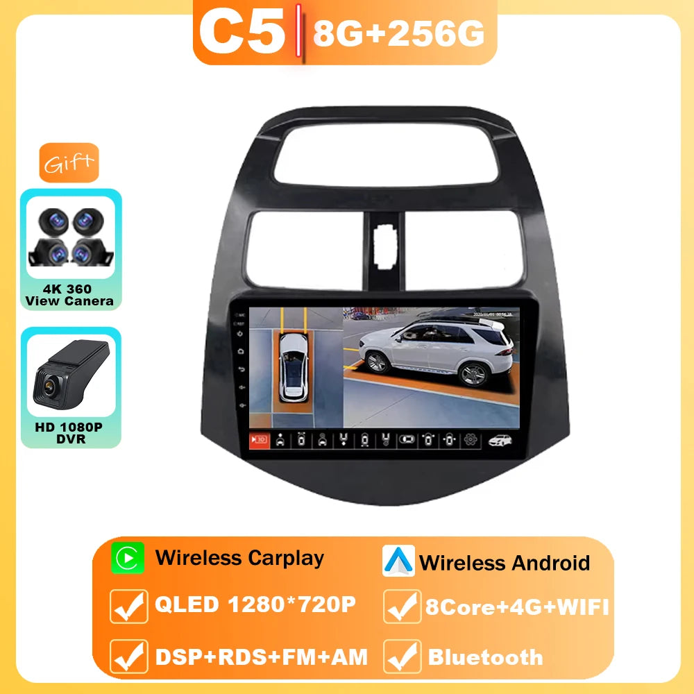 Android 15 For Chevrolet Spark M300 2009-2016 Car Radio Multimedia Video Player Navigation GPS wireless android Carplay 4G WIFI