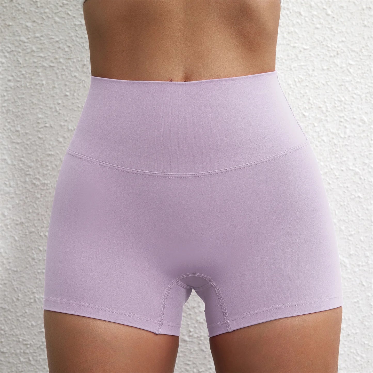 Solid Color Tight Compression Sport Short High Waist Yoga Ultrashort Legging Training Soft Women Gym Athletic Tight Squat Proof