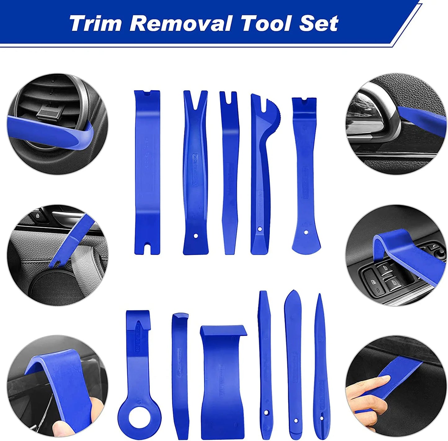 Car Trim Removal Tool 41/11/5Pcs Trim Puller Tool Kit Pry Tools Set for Trim Clip Pliers Fastener Plastic Rivets Removal Kit