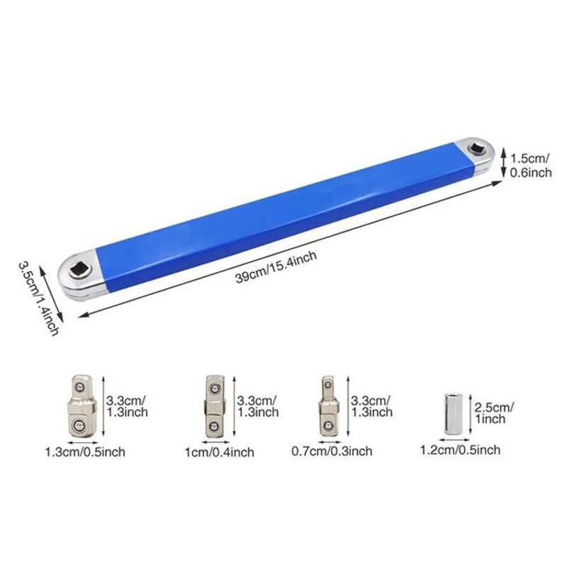 Compact Offset Extension Wrench 4 Adapter Dual Purpose Impact Socket Ratchet Automotive Hand Tool for Mechanic Use