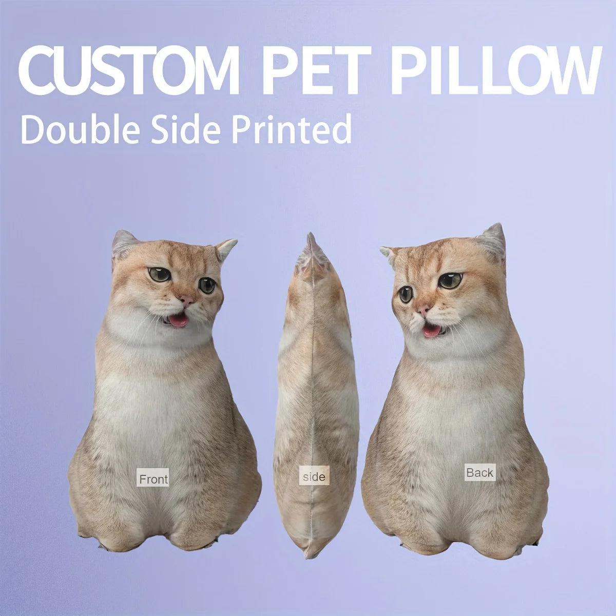 Custom Ugly Pet Pillow - Personalized Cute Dog Cat Pillows with Funny Photo - Customized Stuffed Animal Pillow Without White Edg