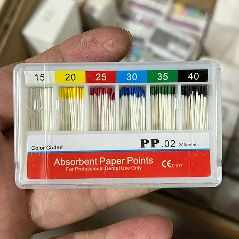 Dental 02 Absorbent Paper Points Root Cancel Endodontics Cotton Fiber Tips Dentist Product Mixed Sizes