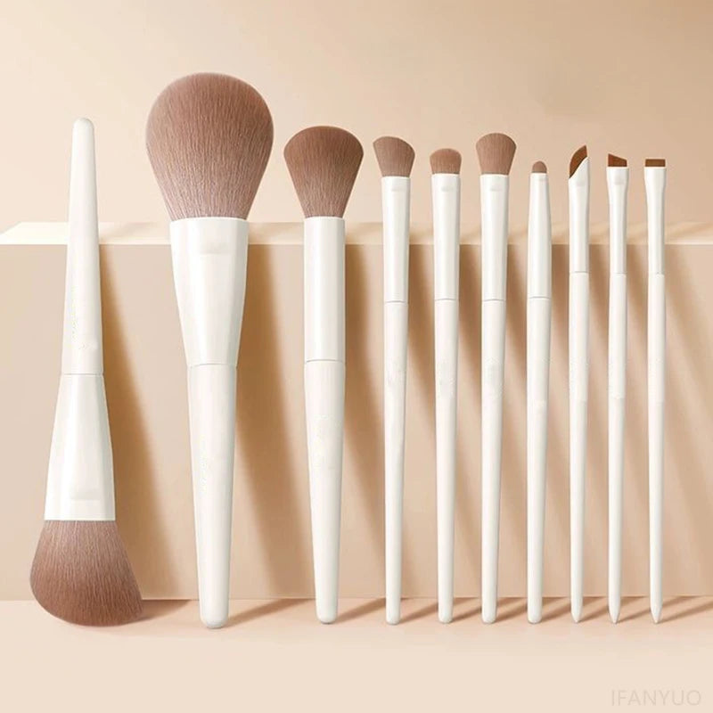5/7/10/12pcs Professional Makeup Brushes Tools Set White Eyeshadow Eyeliner Foundation Brush Women Facial Beauty Cosmetic Tool