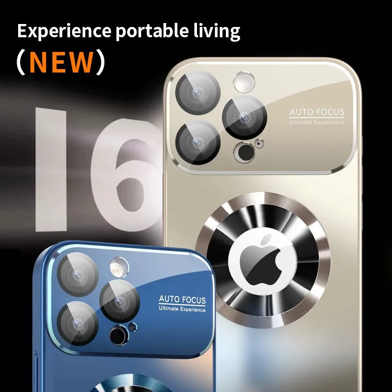 Titanium Metallic Matte Phone Case Compatible with iPhone 11 to 16 Pro Max - MagSafe, Glass Camera Lens Protection Cover