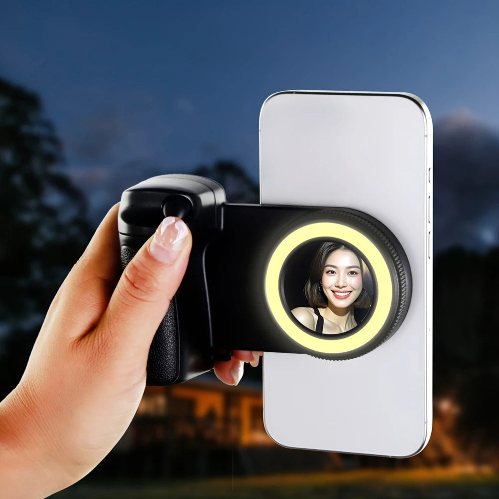 Smartphone Camera Shutter Grip Wireless bluetooth Selfie Handle Camera Photo Stabilizer with Fill Light for Iphone Android