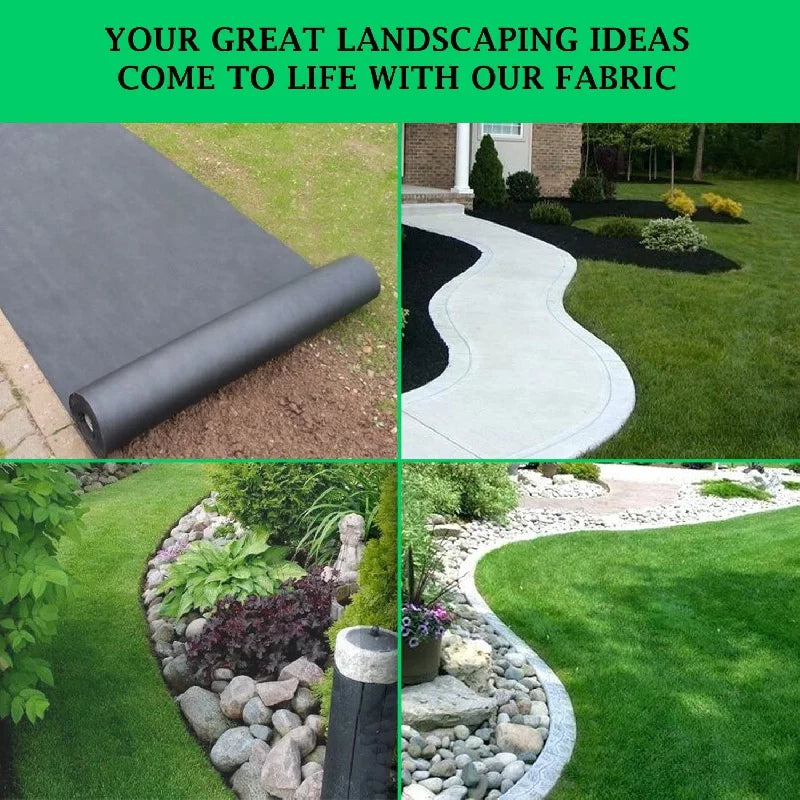 Heavy-Duty Weed Barrier Fabric for Garden & Driveways