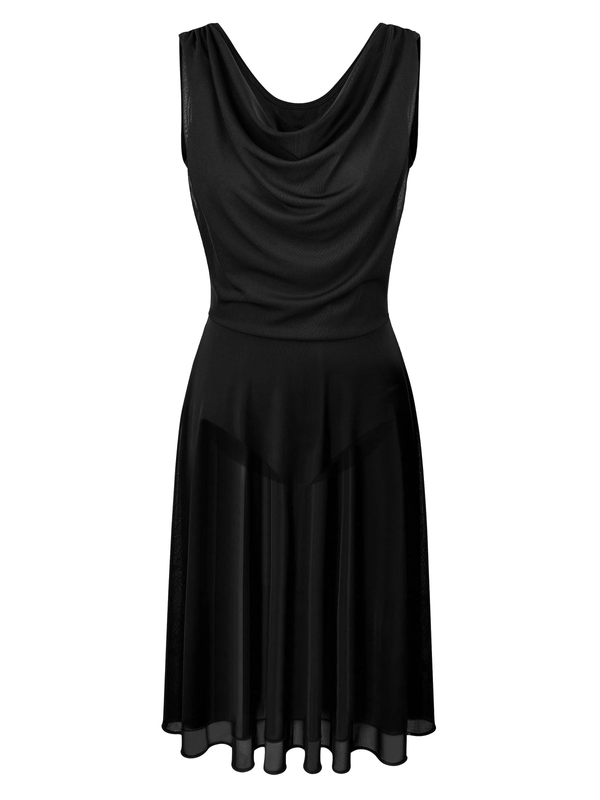 Women's backless V-neck mesh tulle lyrical dress