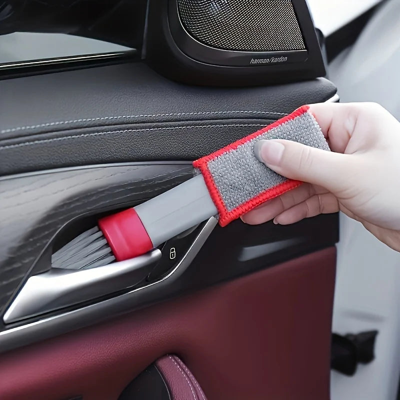Car Air Conditioner & Dashboard Brush Soft Bristle Double Head Cleaning Supplies for Car Vents & Gaps