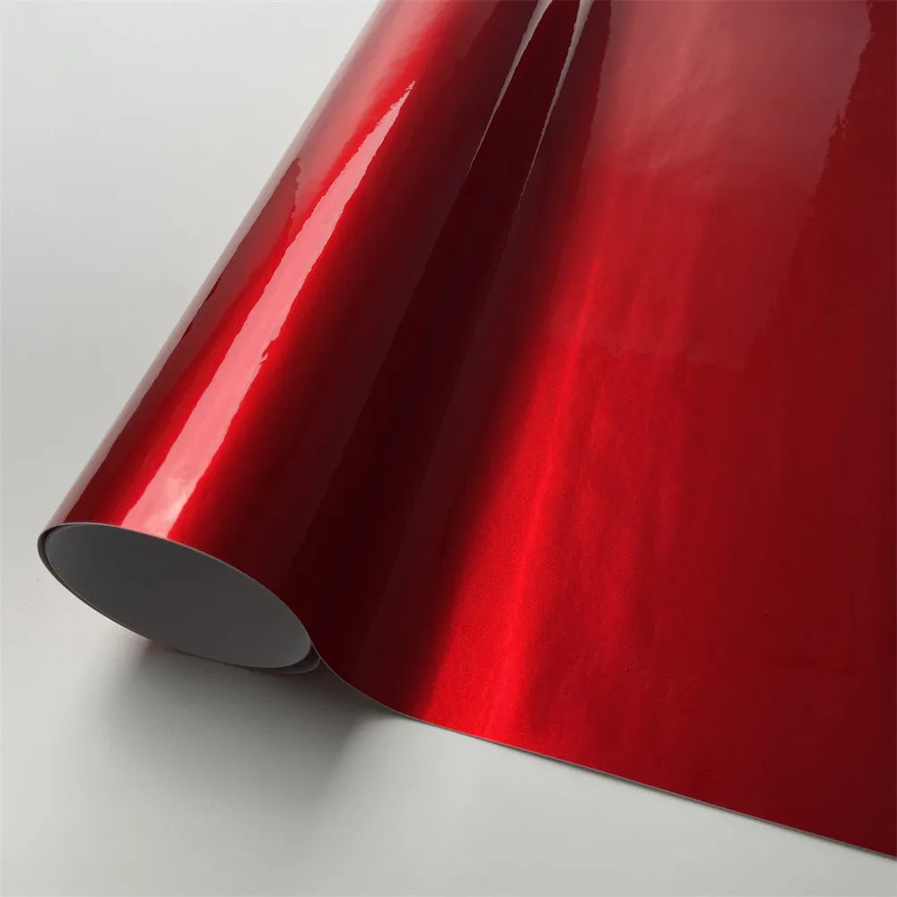 Glossy Candy Vinyl Metallic Wrap Film Red Blue Grey Silver Motorcycle Adhesive Sticker Waterproof For Car Accessories Decals