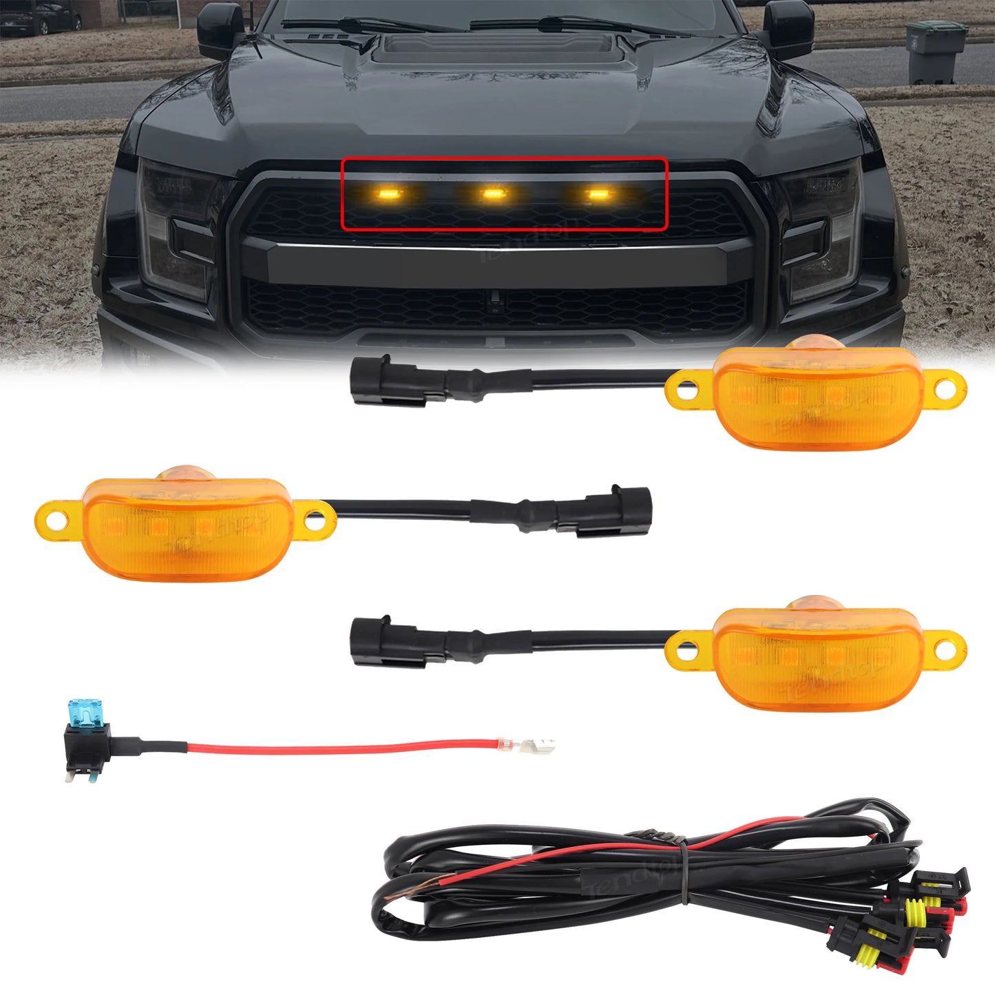 Front Grille Marker LED Light Kit for Ford F-150 2004–2019 (Waterproof)