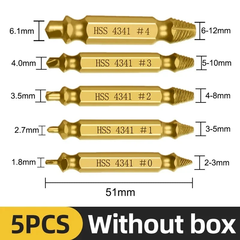 TOOLEYE Damaged Screw Extractor Set Center Drill Bit Set Woodworking Tools Broken Bolt Extractor Bolts Screws Remover Extractor