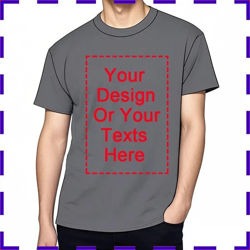 Men's Customizable T-Shirt Crew Neck Comfortable Stylish Fit Personalized Perfect for Men's Designs or Messages Custom T Shirt
