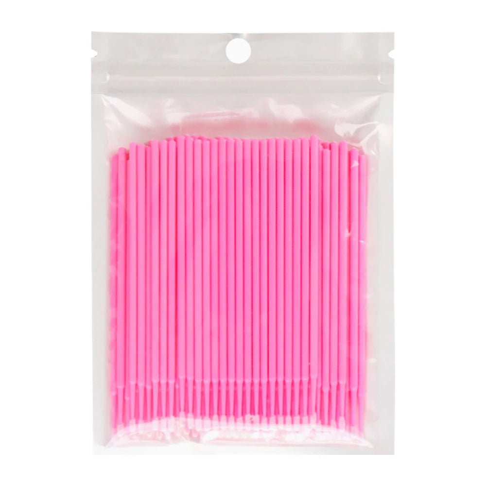 MMAlto 100pcs Eyelash Cleaning Microbrushes – Micro Cotton Swab Makeup Remover & Lash Extension Cleaning Tool | 14 Colors