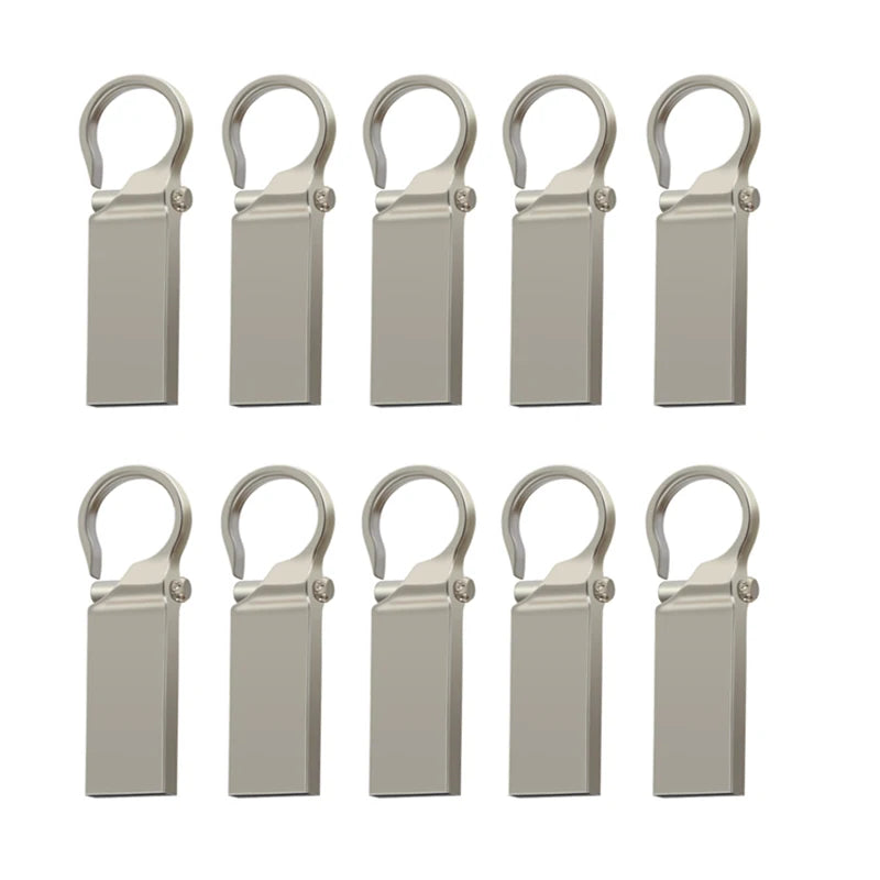 Metal USB 2.0 Flash Drive 10-Pack — Bulk Memory Sticks 4GB to 128GB