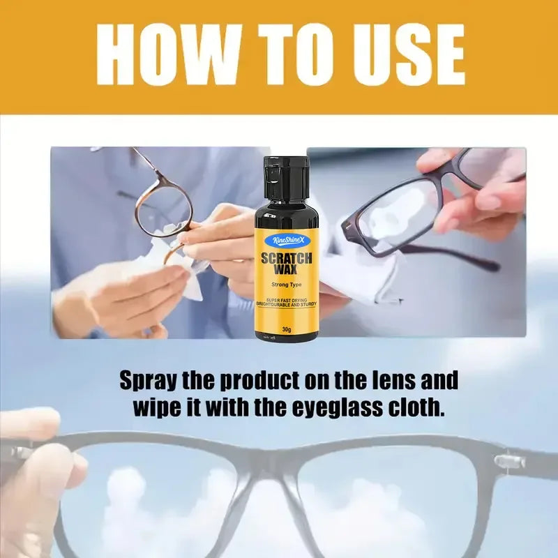 Glasses Restoration Resin: Repair cream for repairing glasses scratches, yellowing and wear, lens repair, automotive glass