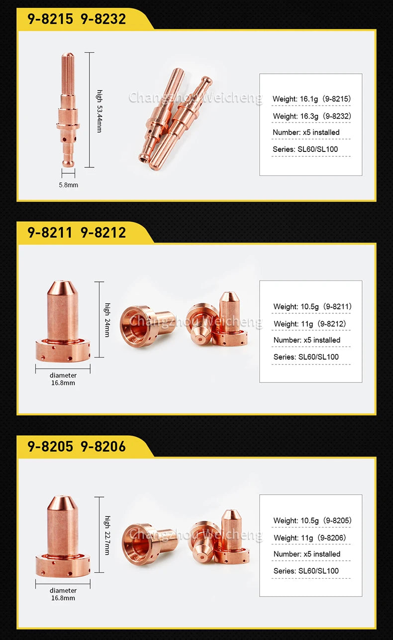 Thermal Dynamics Plasma Consumable Electrode 9-8215 9-8212 Nozzle 9-8208 9-8211 9-8210 9-8206 Shield 9-8239  9-8238