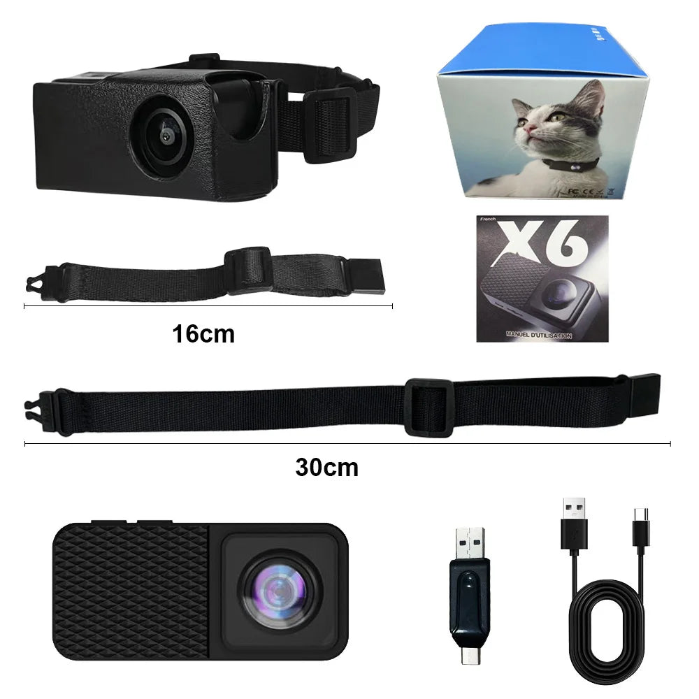 BORME 1080P Pet Collar Camera — No WiFi Needed, for Dogs & Cats