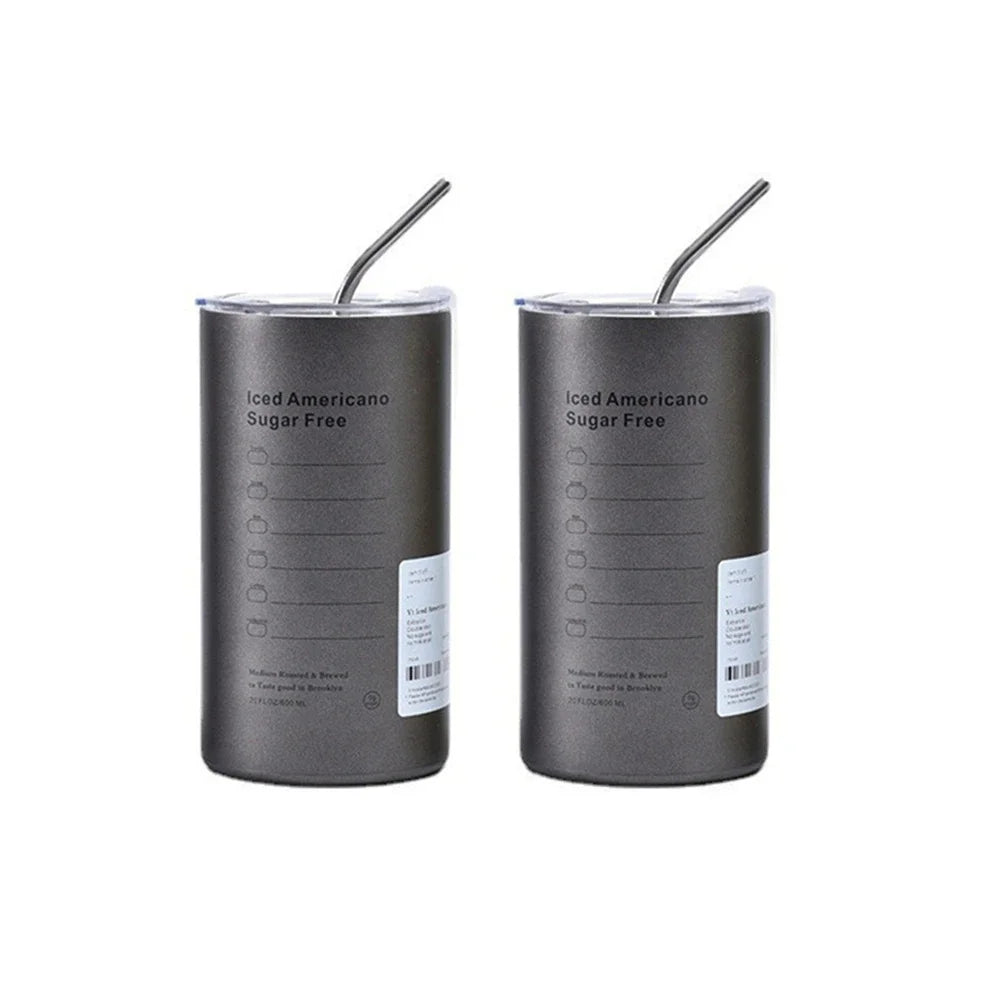 600ml Stainless Steel Thermos Cup with Straw - Insulated Coffee Mug - photo 9