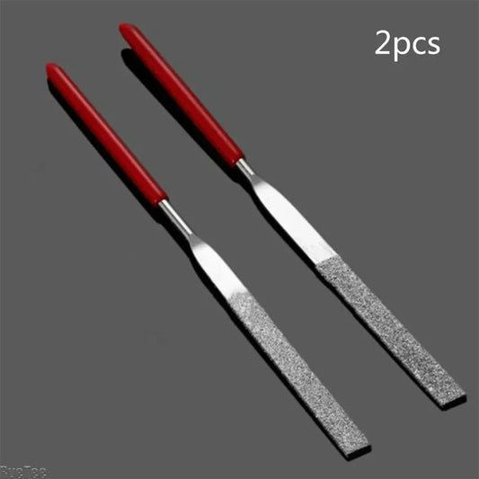 2pcs Diamond File Set DIY Wood Rasp File Needle Jewelry Polishing Tool Metal Stone Grinding Flat Diamond Needle File