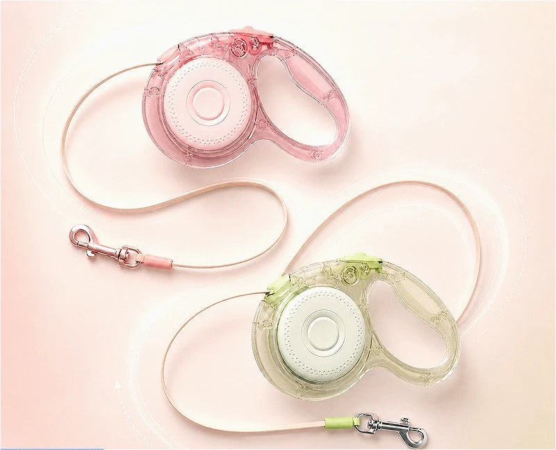 Clear-Shell Retractable Dog Leash - Visible Mechanism
