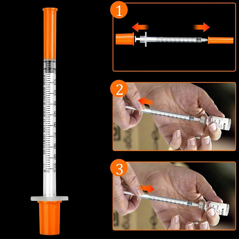 45-Pack of 0.5/1ml Disposable Veterinary Syringes with Needles for Pets and Farm Animals