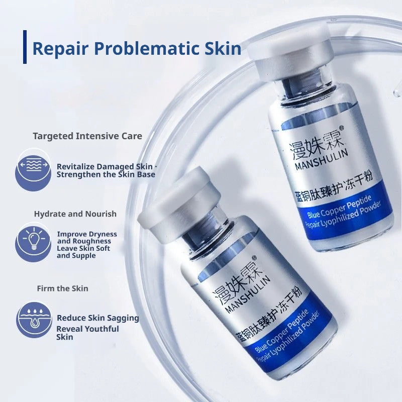GHK-CU Blue Copper Lyophilized Powder Repair Firmng Serum Hydration Brightening Essence Improve Elasticity Skin Care