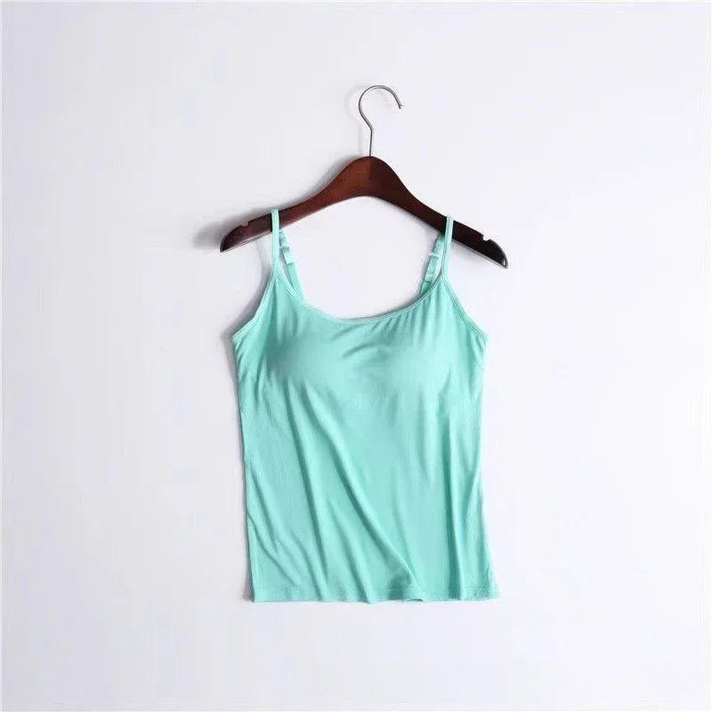 Women's Cami Bra Tank Top – Built-In Padded Bra Camisole | Wireless, Breathable & Seamless | S-6XL