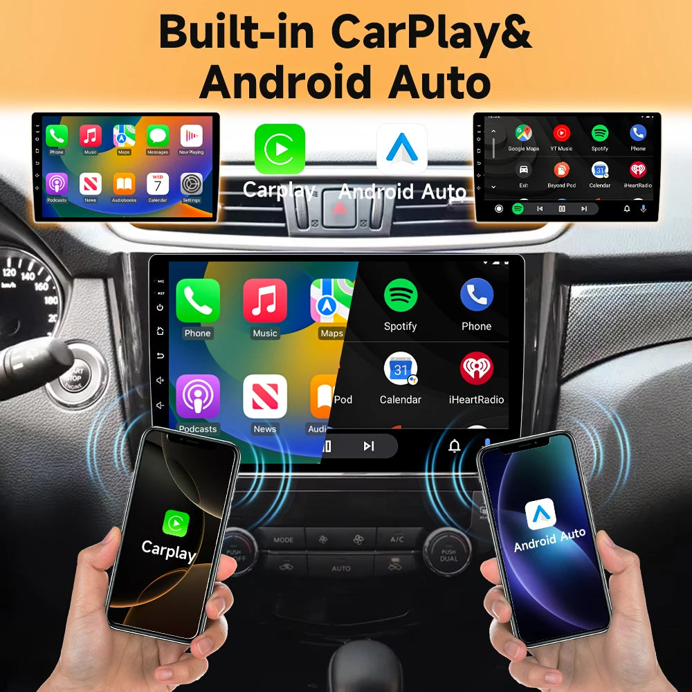 Wireless CarPlay Android Auto Car Radio for Nissan Qashqai J11 X-Trail 3 2013-2017 avigation GPS Car Radio Multimedia Video Play