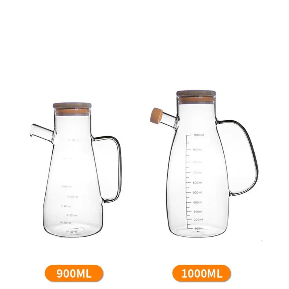 Large Glass Oil Pot with Lid - 900ml or 1000ml Oil Dispenser - photo 6