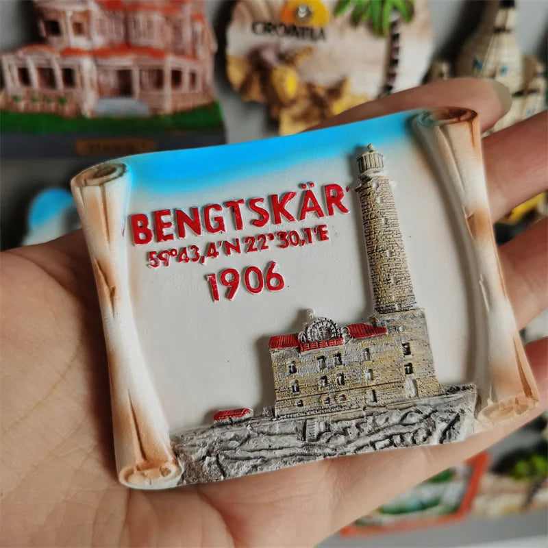 Finland Tourist Souvenir Fridge Magnets Helsinki Bengtskar Turku Cathedral Suomi Lapland Aurora Moose Finnish Reindeer HomeDecor