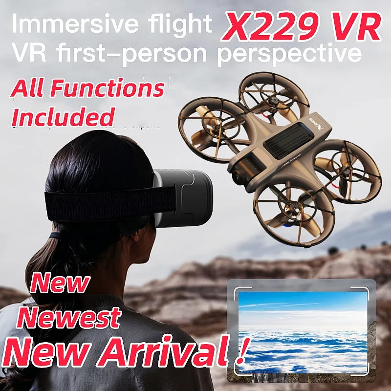 Newest Hot Sales Drone VR ProfessionalHD Camera Brushless Motor Optical Flow Positioning Mini Drone Kid Free Gifts VR Glass