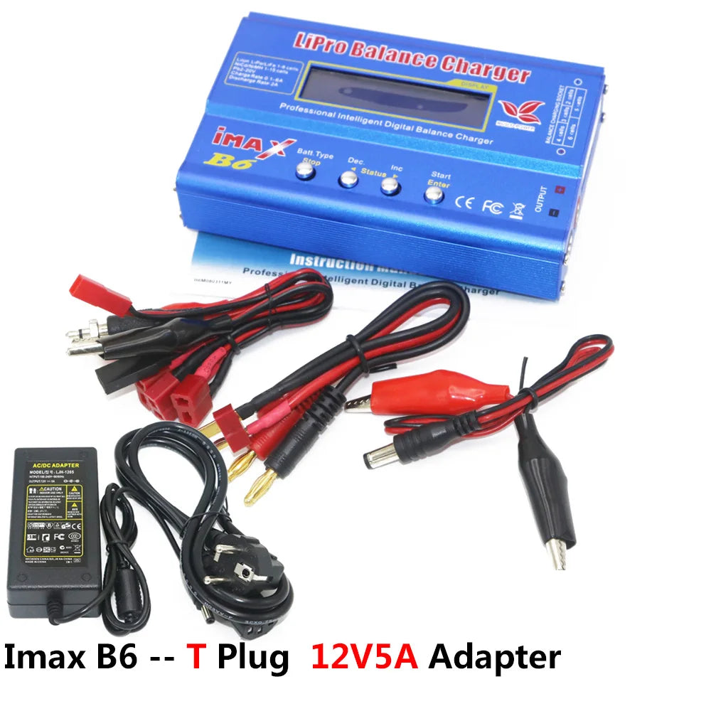 Digital Imax B6 80W Balance Charger T/Tamiya/XT60 Plug With 12V/5A DC Converter Adapter For RC Lipo NiMH NiCd Li-ion Battery